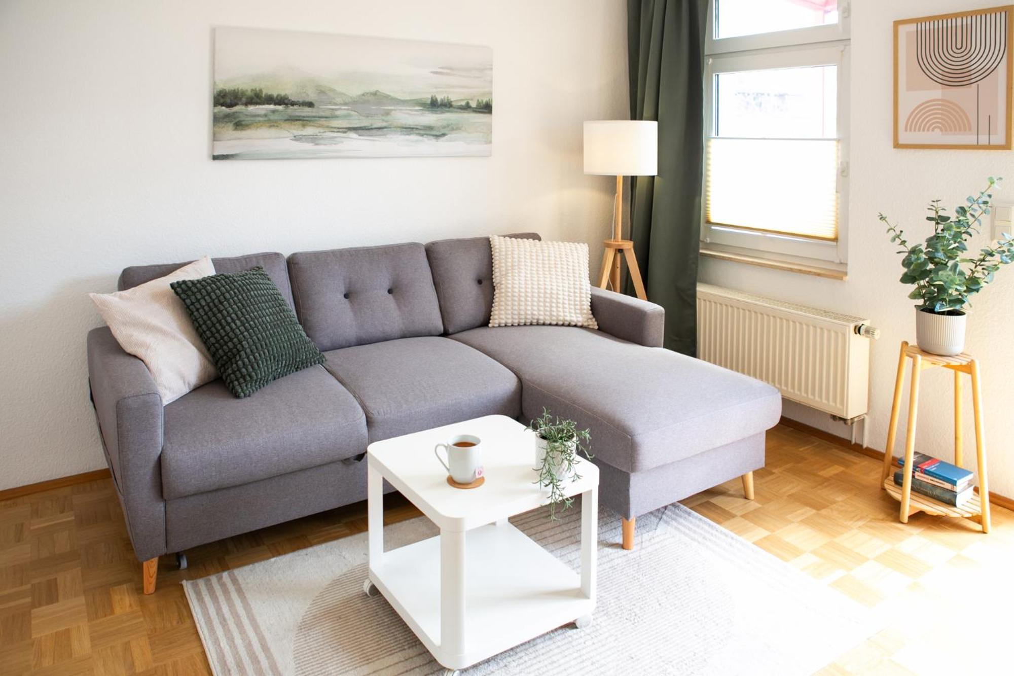 2 Zimmer, Bett Und Schlafsofa, Balkon, Waschmaschine L Λειψία Εξωτερικό φωτογραφία